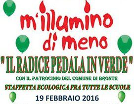 BRONTE: IL 19 FEBBRAIO “GIORNATA DEL RISPARMIO ENERGETICO” IL RADICE PEDALA IN TESTA