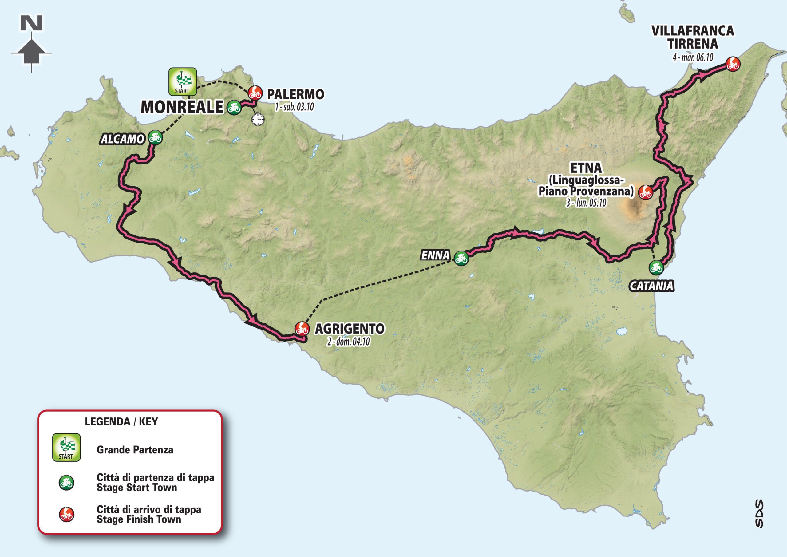 CICLISMO: IL GIRO D’ITALIA RIPARTE DALLA SICILIA, 4 TAPPE DAL 3 AL 6 OTTOBRE