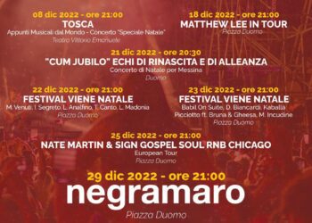 MESSINA: DIVERSI EVENTI PER QUESTE FESTE, IL 29 I NEGRAMARO, BUS DA BRONTE, MALETTO E RANDAZZO