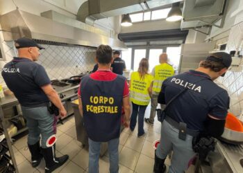 NICOLOSI: CONTROLLI DELLA POLIZIA NEI RISTORANTI, TROVATI 60 KG DI PRODOTTI NON TRACCIATI E 4 LAVORATORI IN NERO